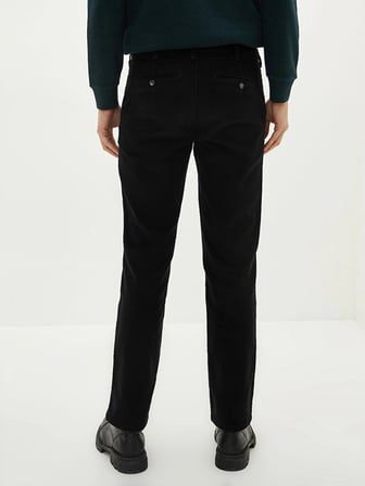 LCWAIKIKI Classic Siyah Geniş Kalıp Kadife Chino Pantolon