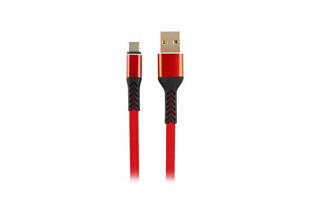 MF Product 0008 2.4A Type-C Hızlı Şarj Kablosu 1 m Kırmızı