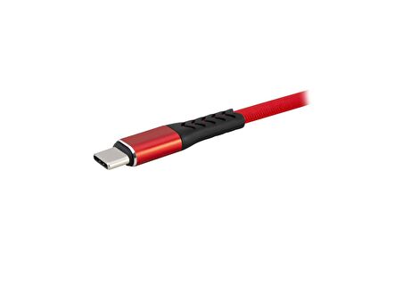 MF Product 0008 2.4A Type-C Hızlı Şarj Kablosu 1 m Kırmızı