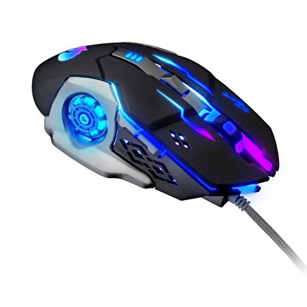 Polosmart PGM03 LED Işıklı Oyuncu Mouse + Mousepad Mavi