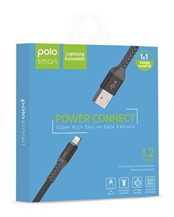 POLOSMART PSM22 LIGHTNING SÜPER HIZLI ŞARJ VE DATA KABLOSU