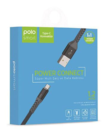 POLOSMART PSM23 TYPE-C SÜPER HIZLI ŞARJ VE DATA KABLOSU