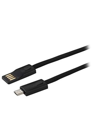 MF Product Jettpower 0047 Metal Başlıklı Örgülü 3A Micro Usb Hızlı Şarj Kablosu 20 cm Siyah