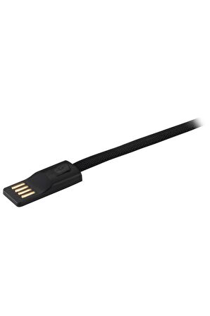 MF Product Jettpower 0047 Metal Başlıklı Örgülü 3A Micro Usb Hızlı Şarj Kablosu 20 cm Siyah