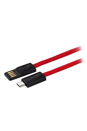 MF Product Jettpower 0047 Metal Başlıklı Örgülü 3A Micro Usb Hızlı Şarj Kablosu 20 cm Kırmızı