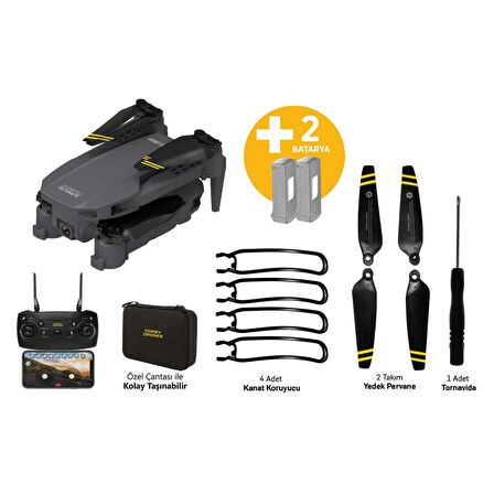 Corby CX022-2B Çift Bataryalı ZoomPro Ultimate Smart Drone Siyah