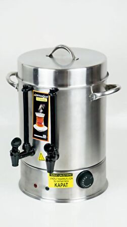 Armağan 120 Bardak 2000W Çelik Çaycı Termostatlı Semaver Siyah Plastik