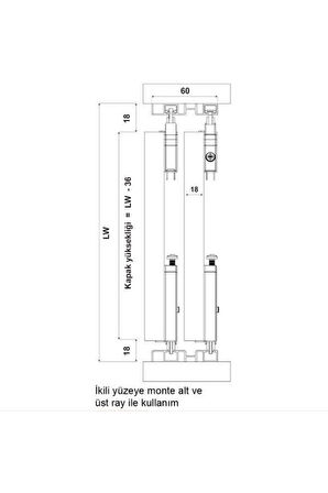 sürgülü kapak frenli mekanizme sistemi 140 cm göre