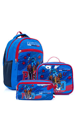 Cambridge Polo Club Riders Temalı 3'lü Erkek İlkokul Çanta Seti