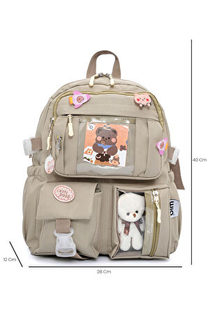 Wia Kawaii Kore Tarzı Ayıcıklı İlkokul ve Beslenme Çantası