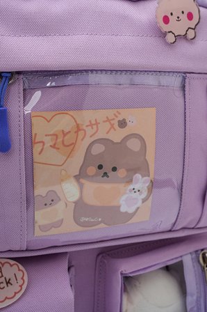 Wia Kawaii Kore Tarzı Ayıcıklı İlkokul ve Beslenme Çantası