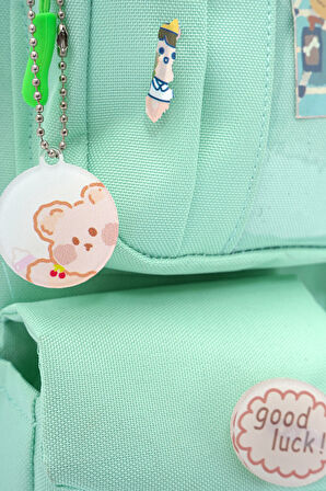 Wia Kawaii Kore Tarzı Ayıcıklı İlkokul ve Beslenme Çantası
