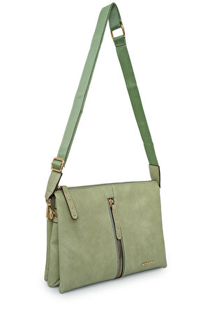 David Jones Kapaklı Fermuar Detaylı Çapraz Askılı Çanta DJ245-2