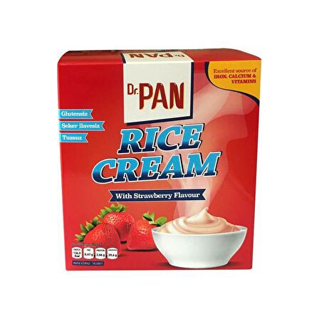 Dr.Pan 2'li Pirinç Kreması 400g 2 Adet Rice Cream - Çikolata ve Çilek Aromalı