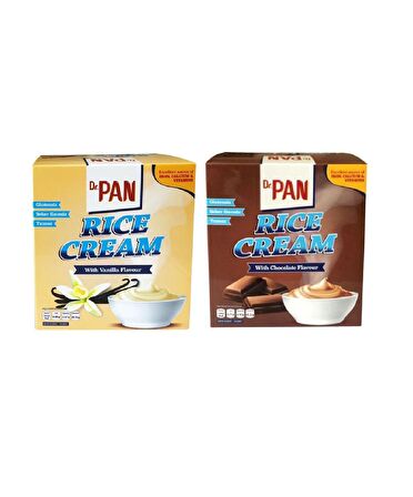 Dr.Pan 2'li Pirinç Kreması 400g 2 Adet Rice Cream - Çikolata ve Vanilya Aromalı