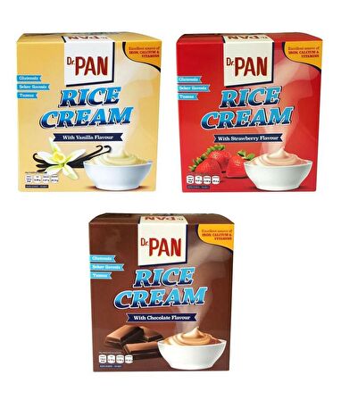 Dr Pan 3'lü Rice Cream Set Çikolata Vanilya Çilek 400 gr 3 Adet