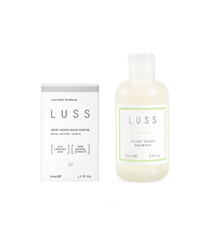 LUSS Detox Plant Based Shampoo ve Luss Saç Yoğunlaştırıcı, Anti Aging, Dökülme Karşıtı 2'li Set