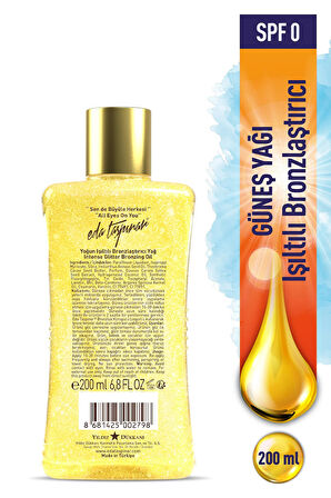 Eda Taşpınar Yoğun Bronzlaştırıcı Işıltılı Simli Yağ - 200 ML