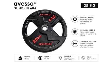 Avessa Op-25Kg Olimpik Plaka 25 Kg