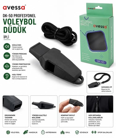 Avessa Dk-60 Profesyonel Futbol Düdük İpli