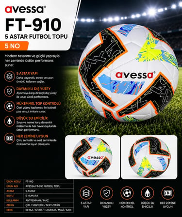 Avessa Ft-910 Futbol Topu 5 Astar