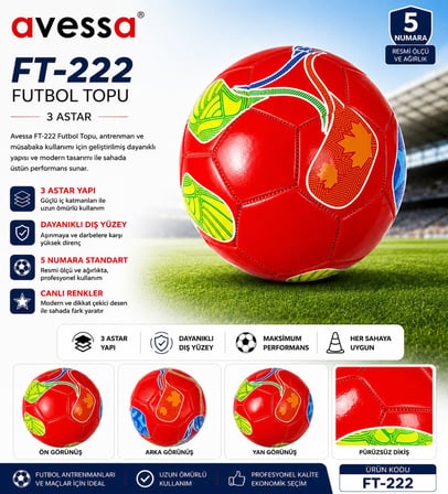 Avessa Ft-222 Futbol Topu 3 Astar Turuncu