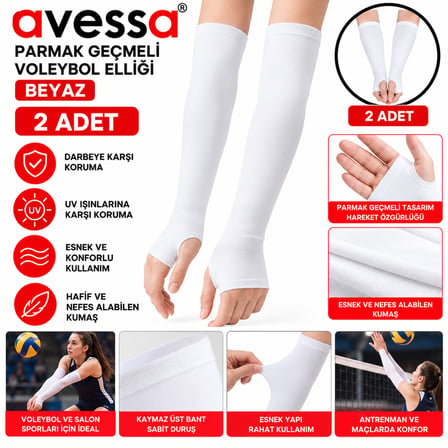 Avessa Vly Voleybol Elliği Çift Beden Beyaz