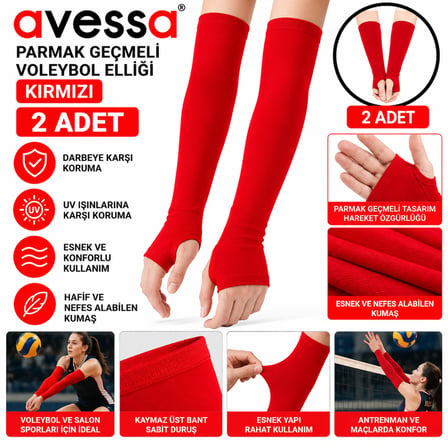 Avessa Vly Voleybol Elliği Çift Kırmızı