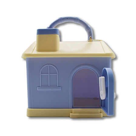 Linea Kilitli Plastik Ev Şekilli Kumbara (3438) Sarı-Lila