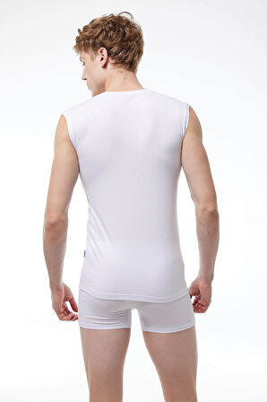 Malabadi 064  2'Li Paket Erkek V Yaka İz Yapmayan Modal Kolsuz Lycralı Atlet