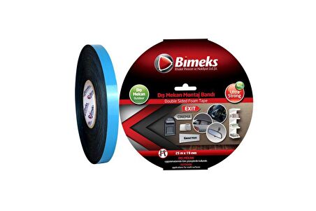 Bimeks Çift Taraflı Köpük Montaj Bandı - 25 Mt X 19 Mm