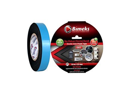 Bimeks Çift Taraflı Köpük Montaj Bandı - 10 Mt X 25 Mm