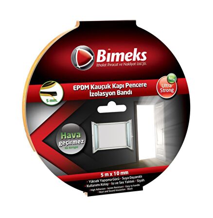 Epdm Kauçuk Kapı Pencere Bandı 5 Mmx10 Mmx5 M Siyah