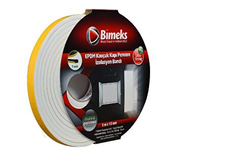 Epdm Kauçuk Kapı Pencere Bandı 7mmx15mmx5mt Beyaz