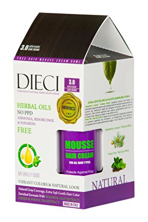 Dıecı Herbal Oıls Amonyaksız Kit Saç Boyası 3.0 Koyu Kahve