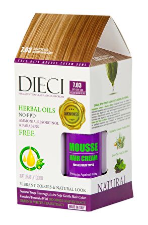 Dıecı Herbal Oıls Amonyaksız Kit Saç Boyası 7.03 Orta Dore Sarı