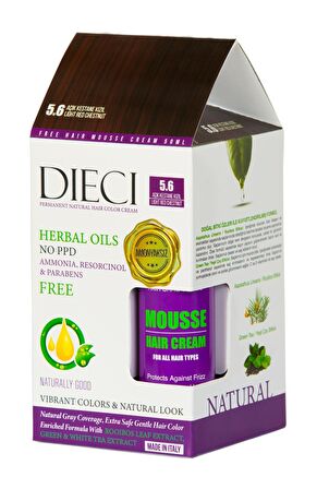 Dıecı Herbal Oıls Amonyaksız Kit Saç Boyası 5.6 Açık Kestane Kızıl