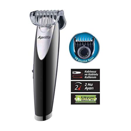 Aprilla AHC-5036 Kablolu+Kablosuz Islak/Kuru Saç Kesme Makinesi 