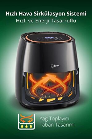 Kiwi KAF-5536 5 lt Yağsız Airfryer Siyah