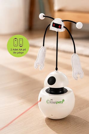 Tiny Kiwipets KPT-10640 3’ü 1 Arada Kedi Robot Aktivite Oyuncağı | Hareketli Top | Lazer | Otomatik Kapanma