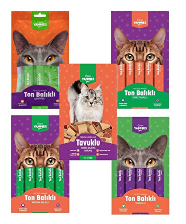 Kiwi Yammies Karışık Sıvı Kedi Ödül Maması*5 Paket
