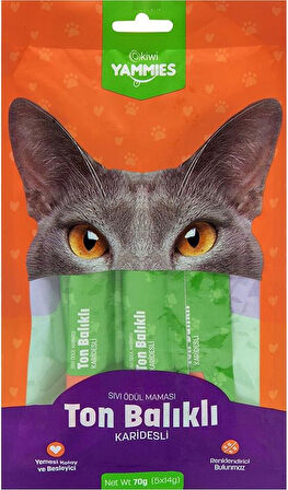 Kiwi Yammies Karışık Sıvı Kedi Ödül Maması*5 Paket