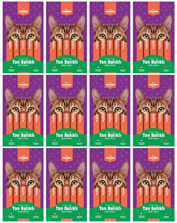 Kiwi Yammies Ton Balıklı Deniz Taraklı Sıvı Kedi Ödül Maması*12 Paket