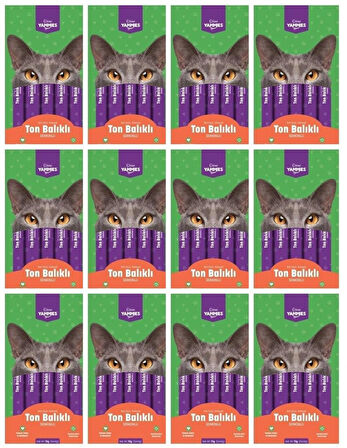 Kiwi Yammies Ton Balıklı - Somonlu Sıvı Kedi Ödül Maması * 12 Paket