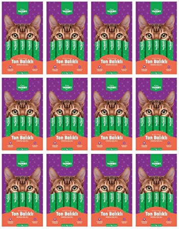 Kiwi Yammies Ton Balıklı Morina Balıklı Sıvı Kedi Ödül Maması*12 Paket