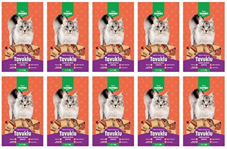 Kiwi Yammies Tavuklu Morina Balığına Sarılmış Kedi Ödül Maması *10 Paket