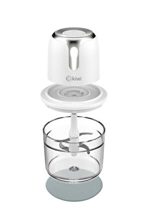 Kiwi KC-8221 Kablosuz Şarjlı Gıda Doğrayıcı 1.2 L Gümüş