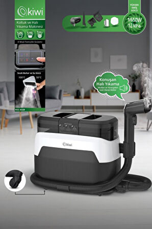 Kiwi Kcc-4328 Pro Buharlı Sesli Uyarılı Dokunmatik Kontrol Panelli Koltuk ve Halı Yıkama Makinesi
