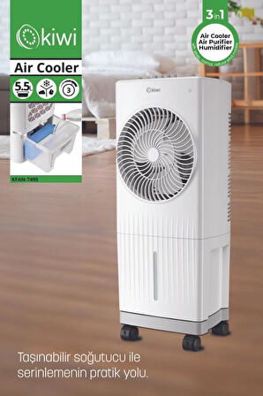 KİWİ KFAN-7495 3in1 Evaporatif Hava Soğutucu Temizleyici ve Nemlendirici