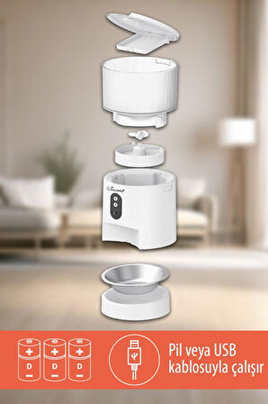 Kiwipets Kpf-10565 Evcil Hayvan Akıllı Kameralı Multifonksiyon Mama Kabı - Smart Pet Feeder